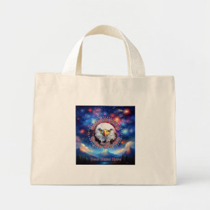 The Land Of The Free Home Brown Eagle Fireworks M Mini Tote Bag