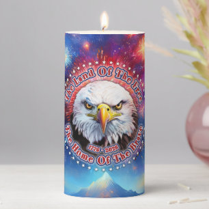 The Land Of The Free Home Brown Eagle Fireworks M Pillar Candle