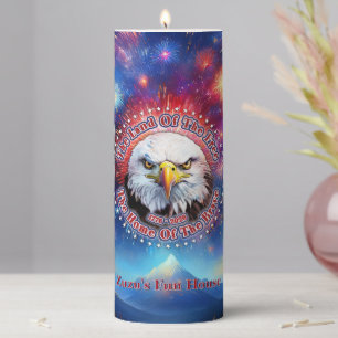 The Land Of The Free Home Brown Eagle Fireworks M Pillar Candle