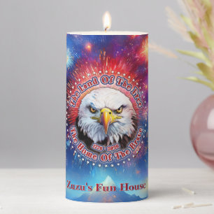 The Land Of The Free Home Brown Eagle Fireworks M Pillar Candle