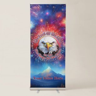 The Land Of The Free Home Brown Eagle Fireworks M Retractable Banner