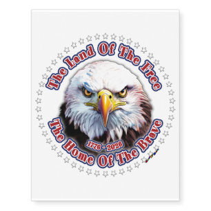 The Land Of The Free Home Brown Eagle Temporary Tattoos