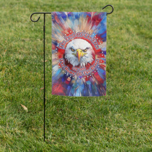 The Land Of The Free The Home Of Red Eagle Firewor Garden Flag