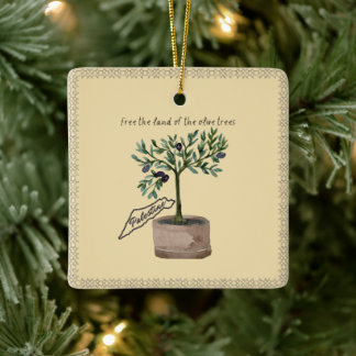 The Land of the Olive Trees Ceramic Ornament