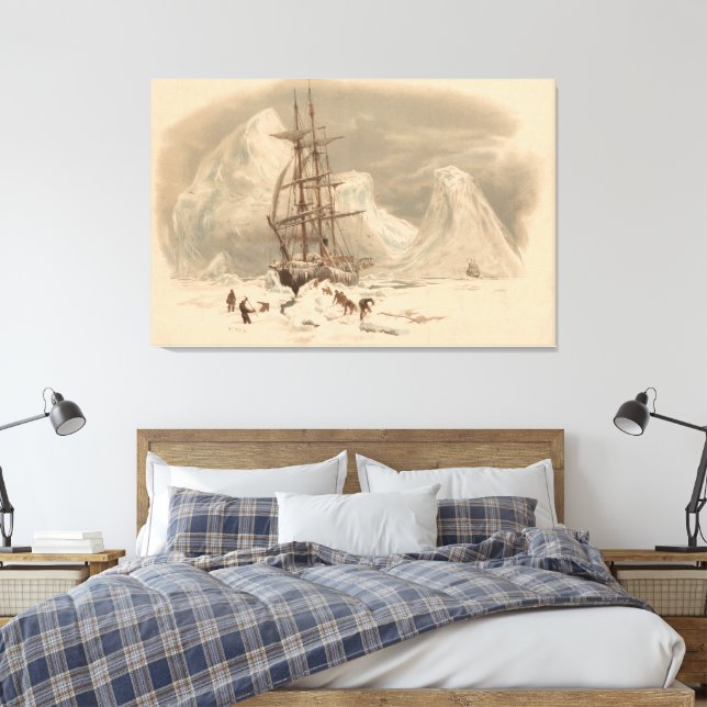 The Land’s End. Cornwall  Canvas Print (Insitu(Bedroom))