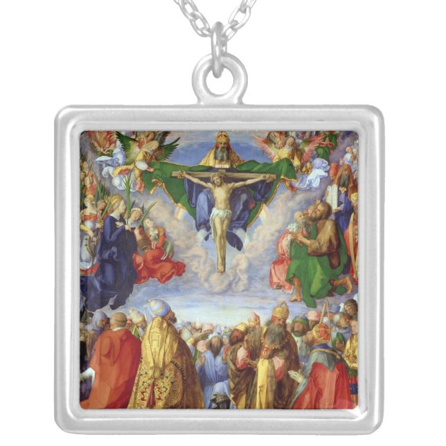 The Landauer Altarpiece, All Saints Day, 1511 Silver Plated Necklace (Front)