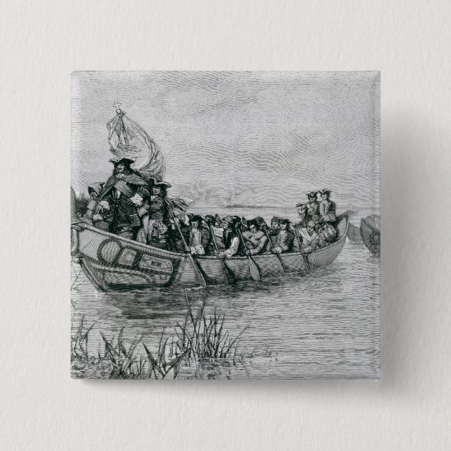 The Landing of Cadillac Pinback Button (Front)