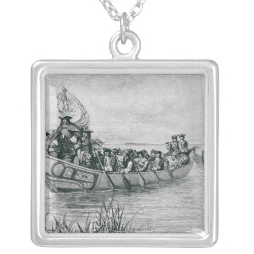 The Landing of Cadillac Silver Plated Necklace