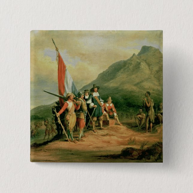 The Landing of Jan van Riebeeck Button (Front)