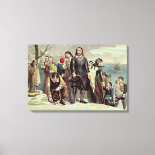 The Landing of the Pilgrims at Plymouth Canvas Print