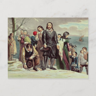 The Landing of the Pilgrims at Plymouth Postcard