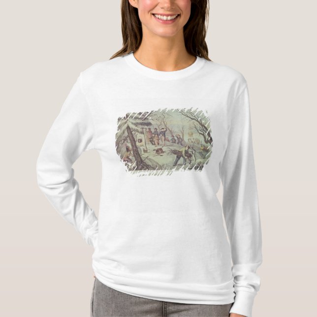 The Landing of the Pilgrims at Plymouth T-Shirt (Front)