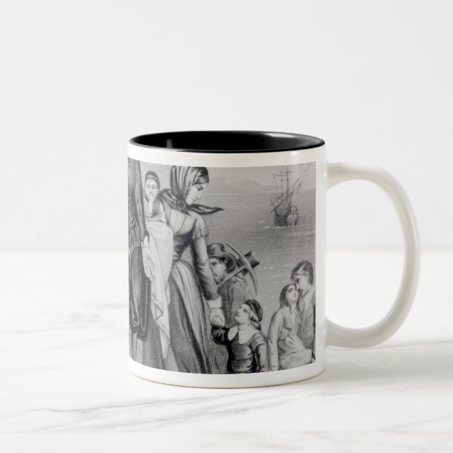 The Landing of the Pilgrims Two-Tone Coffee Mug (Right)