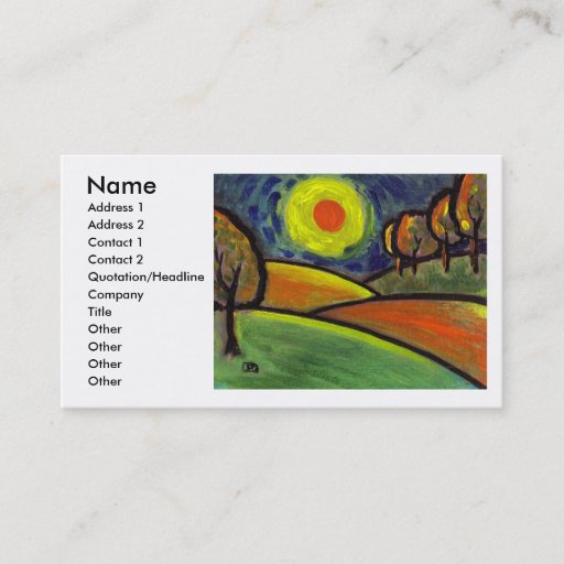 Customizable THE LANDSCAPE OIL PASTEL AND ACRYLIC, Name, Add... Business Cards