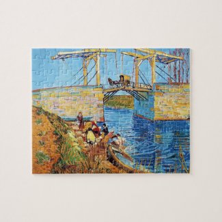The Langlois Bridge at Arles with Women Washing Jigsaw Puzzle