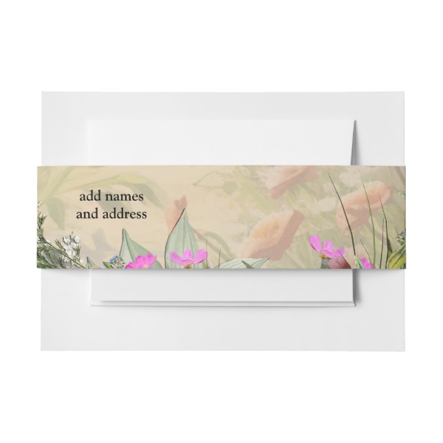 The Language of Flowers Invitation Belly Band (Front Example)