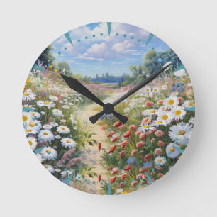 the Language of Flowers Round Clock