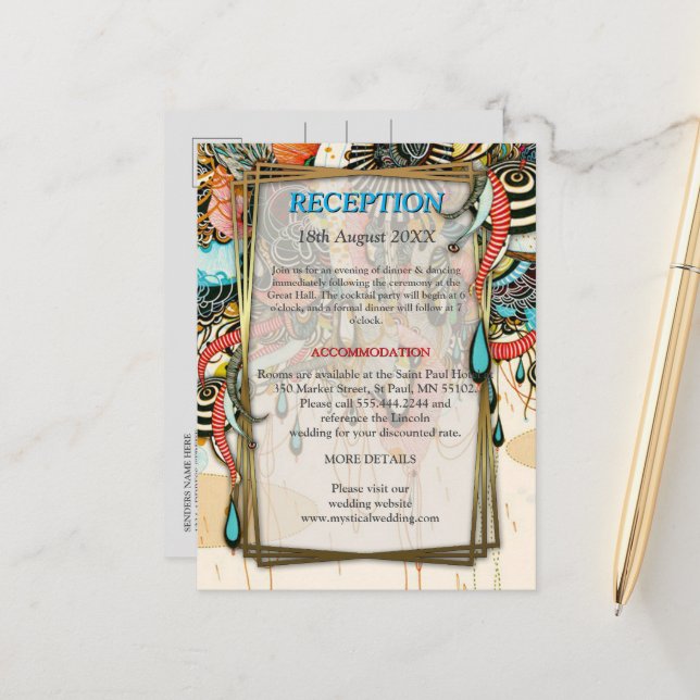 The Language of Light - Doodling Art  Announcement Postcard (Front/Back In Situ)