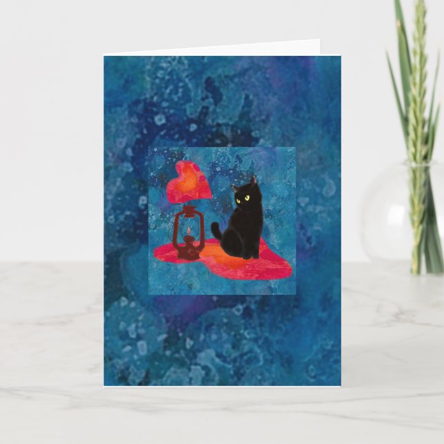The Lantern and the Cat Card (Front)