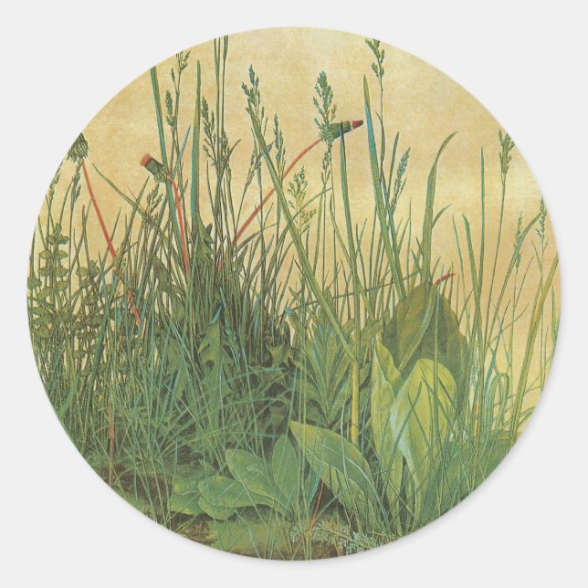The Large (Great) Piece of Turf by Albrecht Durer Classic Round Sticker (Front)