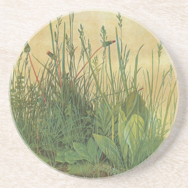 The Large (Great) Piece of Turf by Albrecht Durer Sandstone Coaster (Front)