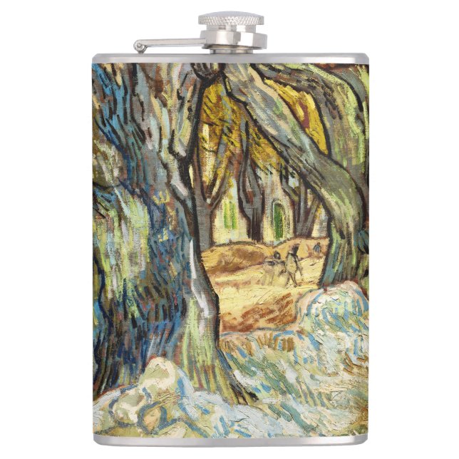 The Large Plane Trees By Vincent Van Gogh Flask (Front)