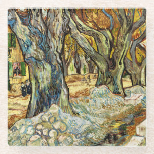 The Large Plane Trees By Vincent Van Gogh Glass Coaster