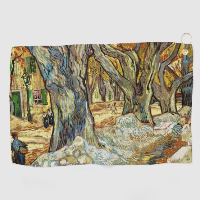 The Large Plane Trees By Vincent Van Gogh Golf Towel (Horizontal)