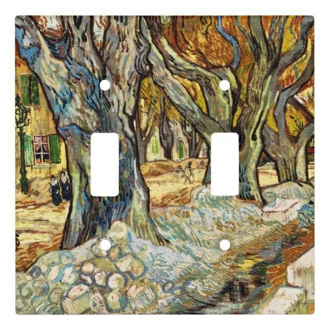 The Large Plane Trees By Vincent Van Gogh Light Switch Cover (Front)