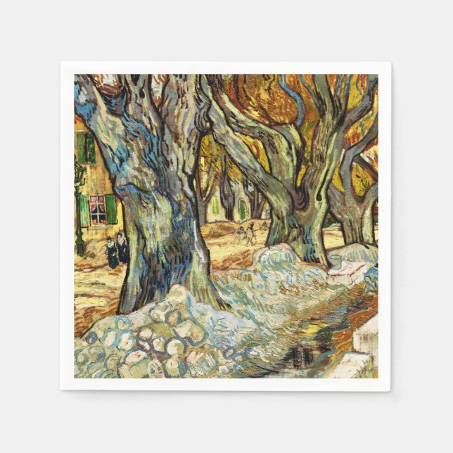 The Large Plane Trees By Vincent Van Gogh Napkins (Front)