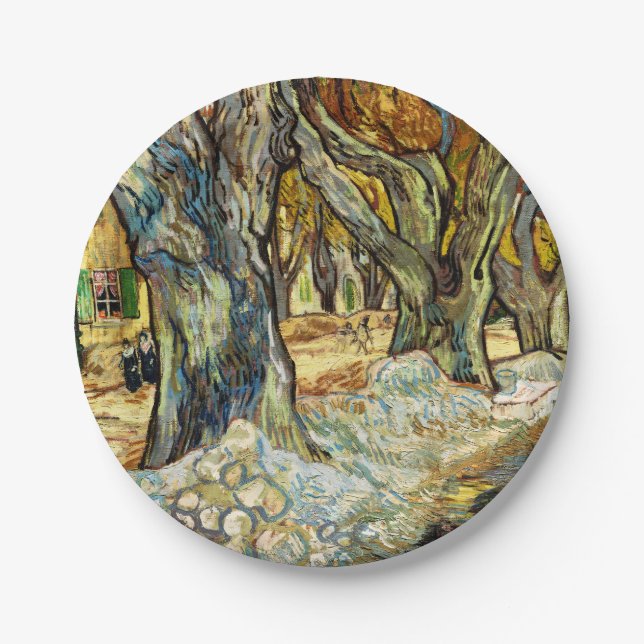 The Large Plane Trees By Vincent Van Gogh Paper Plates (Front)
