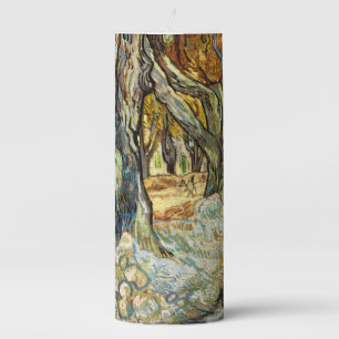 The Large Plane Trees By Vincent Van Gogh Pillar Candle