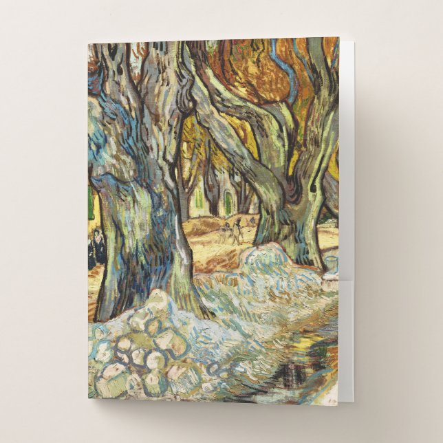 The Large Plane Trees By Vincent Van Gogh Pocket Folder (Front)