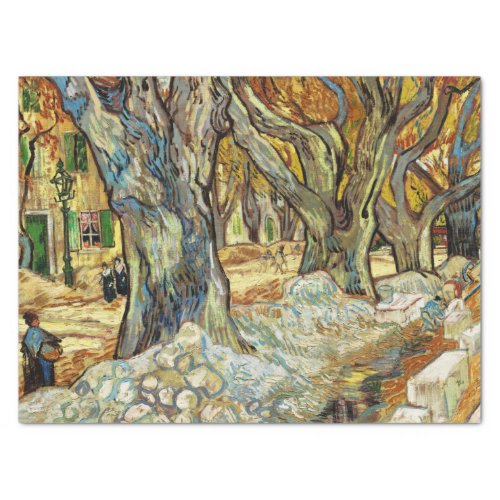 The Large Plane Trees By Vincent Van Gogh Tissue Paper