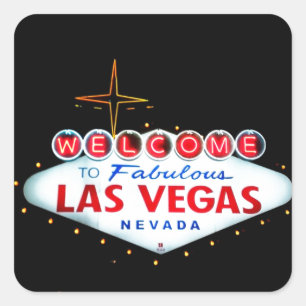 The Las Vegas Sign - Welcome To Fabulous Las Vegas Square Sticker