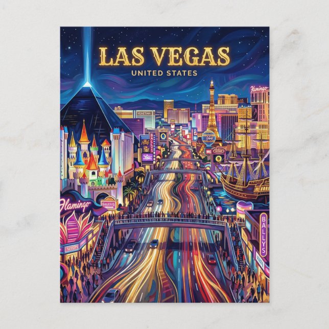 The Las Vegas Strip Nevada Postcard (Front)