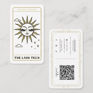 The Lash Tech Dramatic Sun Tarot Social Media QR Business Card