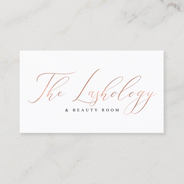 The Lashology Business Card (Front)