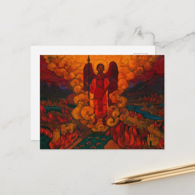 The Last Angel by Nicholas Roerich Holiday Postcard (Front/Back In Situ)