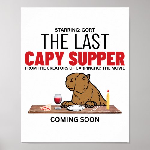 The Last Capy Supper Funny Capybara Movie Poster