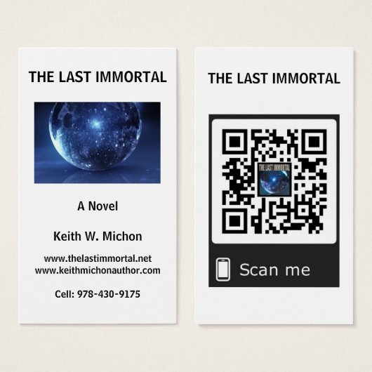 The Last Immortal Business Cards with QR Code (Front & Back)