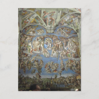 The Last Judgement by Michelangelo. part of the pa Postcard