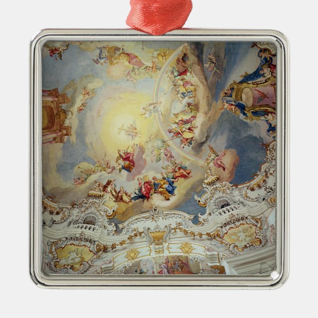 The Last Judgement, ceiling painting Metal Ornament (Front)