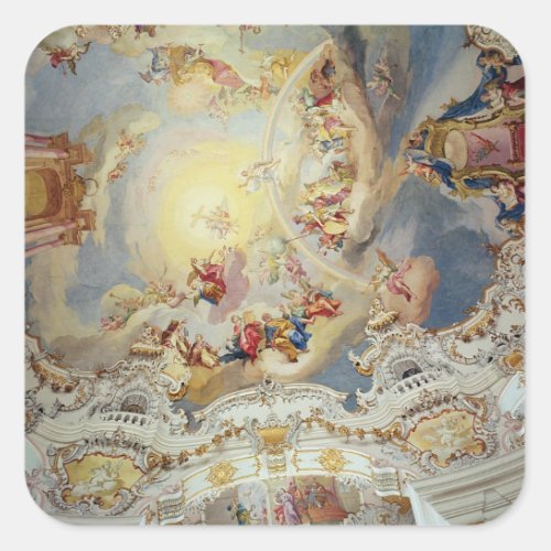 The Last Judgement ceiling painting Square Sticker