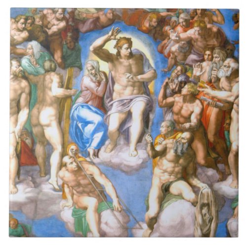 The Last Judgement detail Michelangelo Ceramic Tile