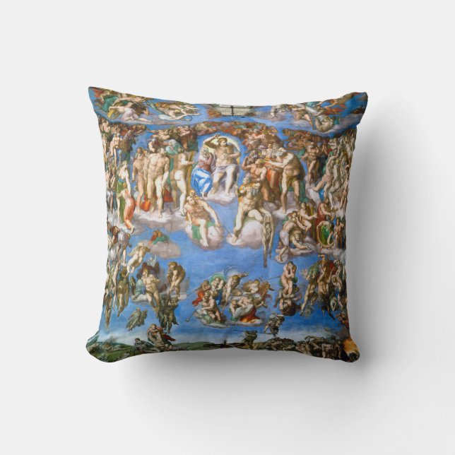 The Last Judgement, Michelangelo, 1536-1541 Throw Pillow (Front)