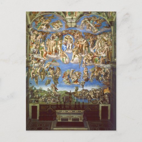 The Last Judgment Fresco by Michelangelo Postcard