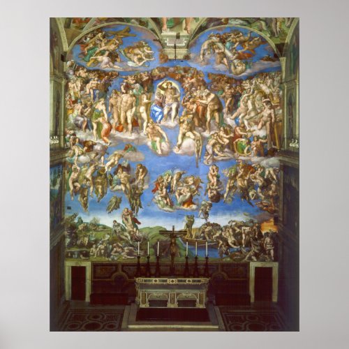 The Last Judgment Fresco by Michelangelo Poster