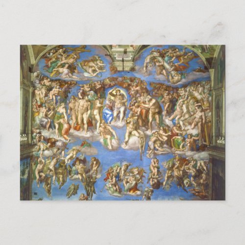 The Last Judgment Fresco Michelangelo Buonarroti Postcard
