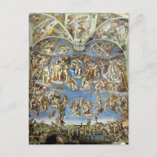 The Last Judgment Sistine Chapel by Michelangelo  Postcard